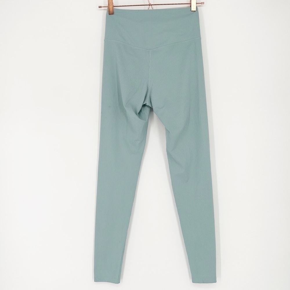 Girlfriend Collective Ribbed High Rise Compressive Legging in Mist - Picture 7 of 7